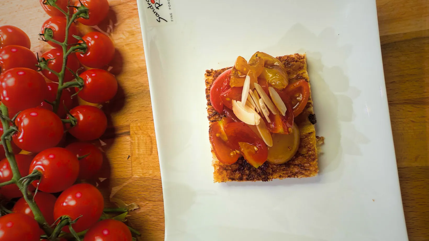 Flamigni Savory Panettone Bruschetta with Marinated Tomatoes & Black Garlic